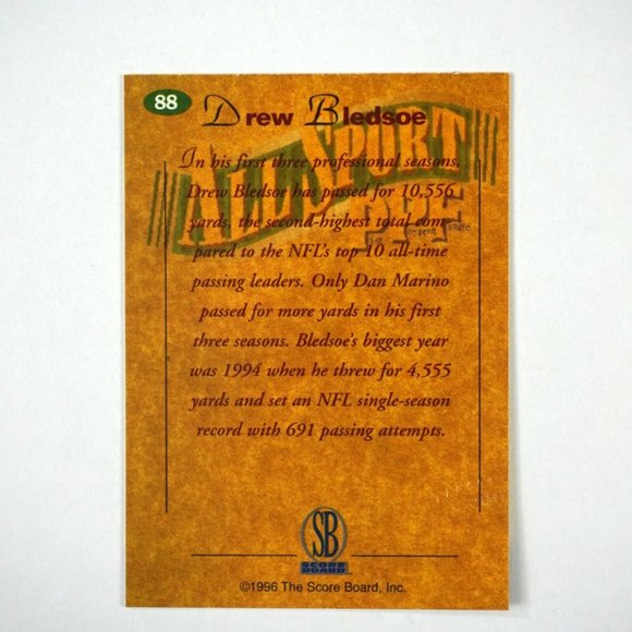 1996 All Sport PPF Drew Bledsoe Scoreboard Authentic Auto Patriots - Picture 2 of 4